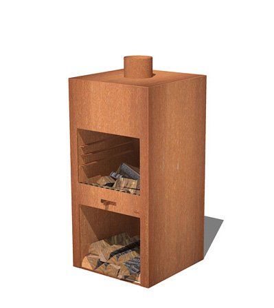 FORNO Poêle de Jardin Stig Acier Corten