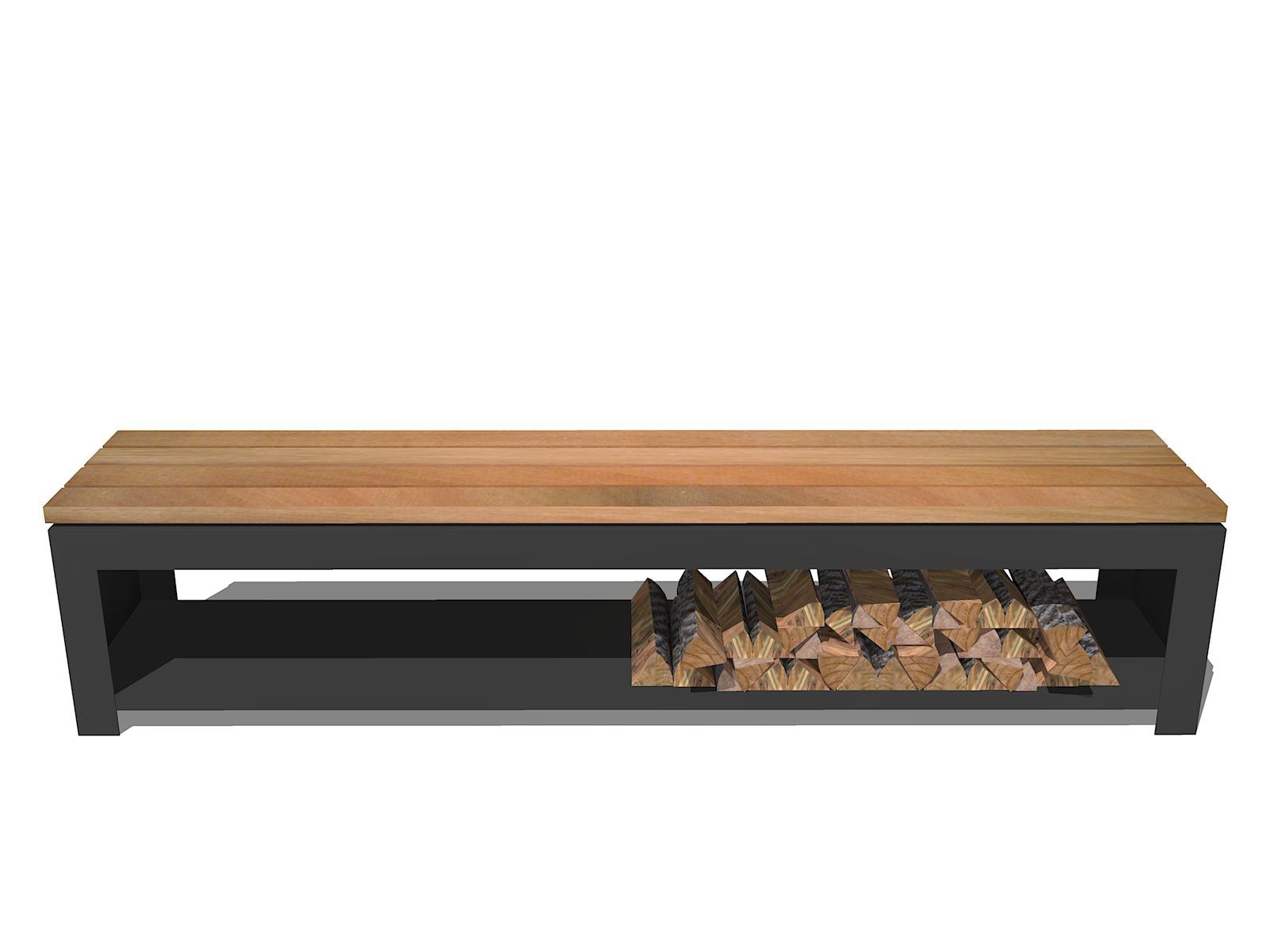 FORNO Banc de rangement en bois Noir