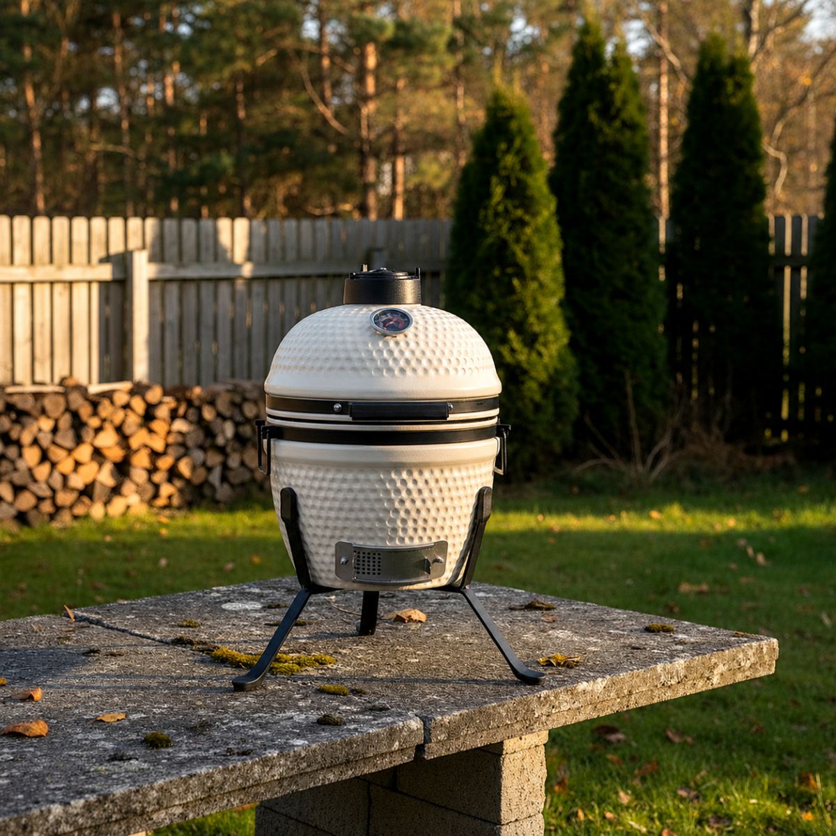Barbecue kamado Fyregg 13 blanc HEAT Premium