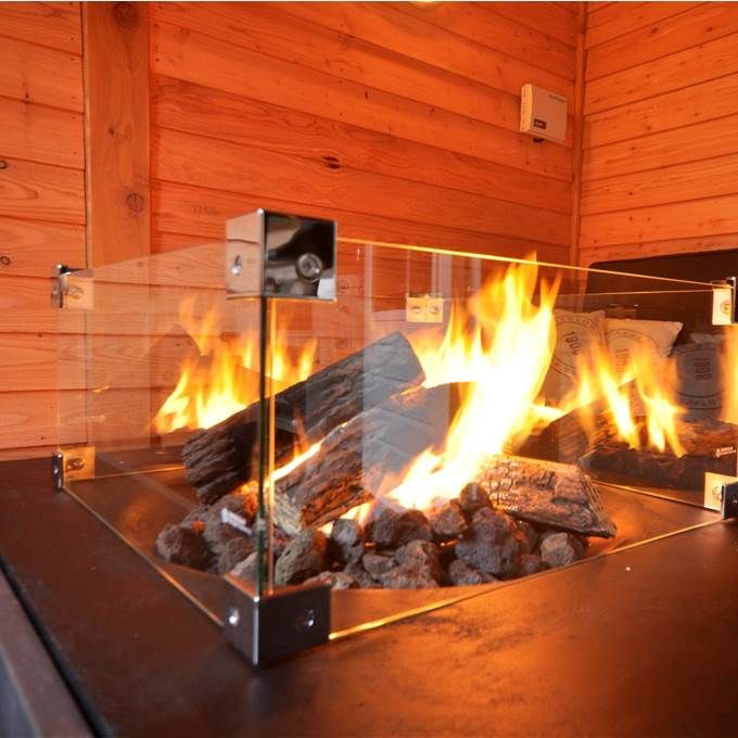 Happy C. table de feu carrée Teck (anthracite)