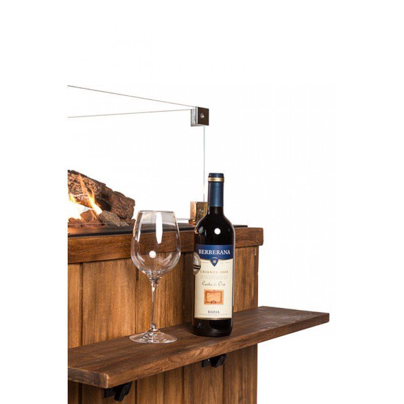 Happy C. table de feu carrée Teck (anthracite)