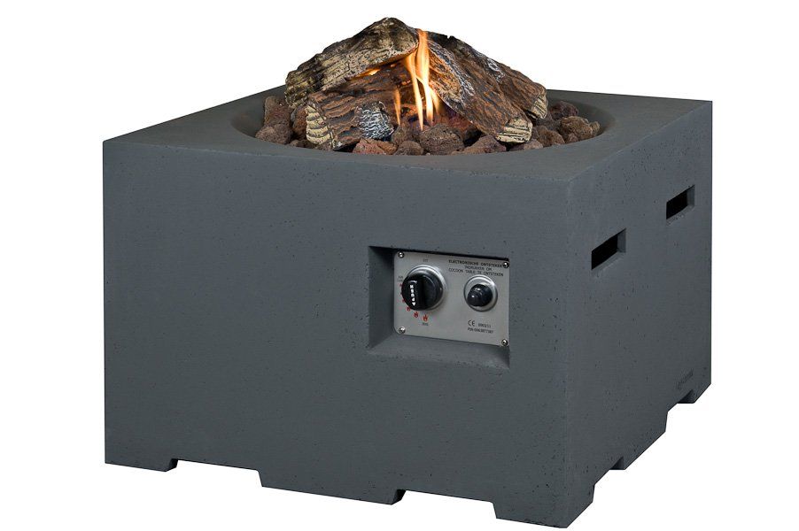 Happy Cocooning Table de feu carrée petite Anthracite