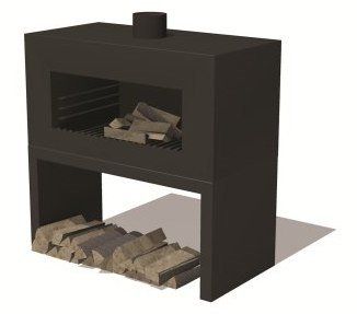 FORNO Poêle de Jardin Enok Noir