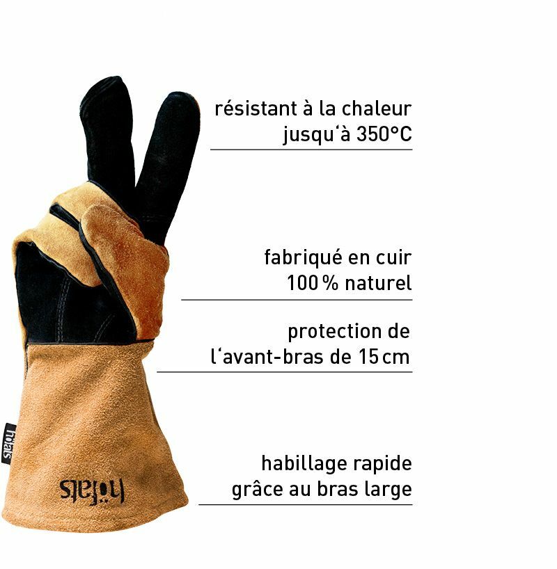 Gants de protection thermique en cuir höfats