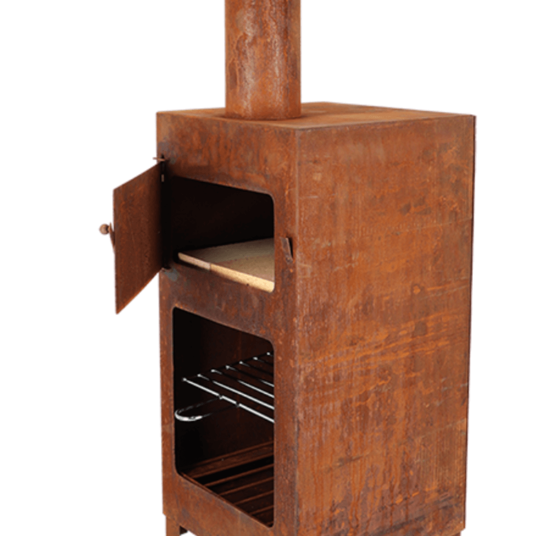 Cheminée de jardin avec four à pizza noir Esschert Design