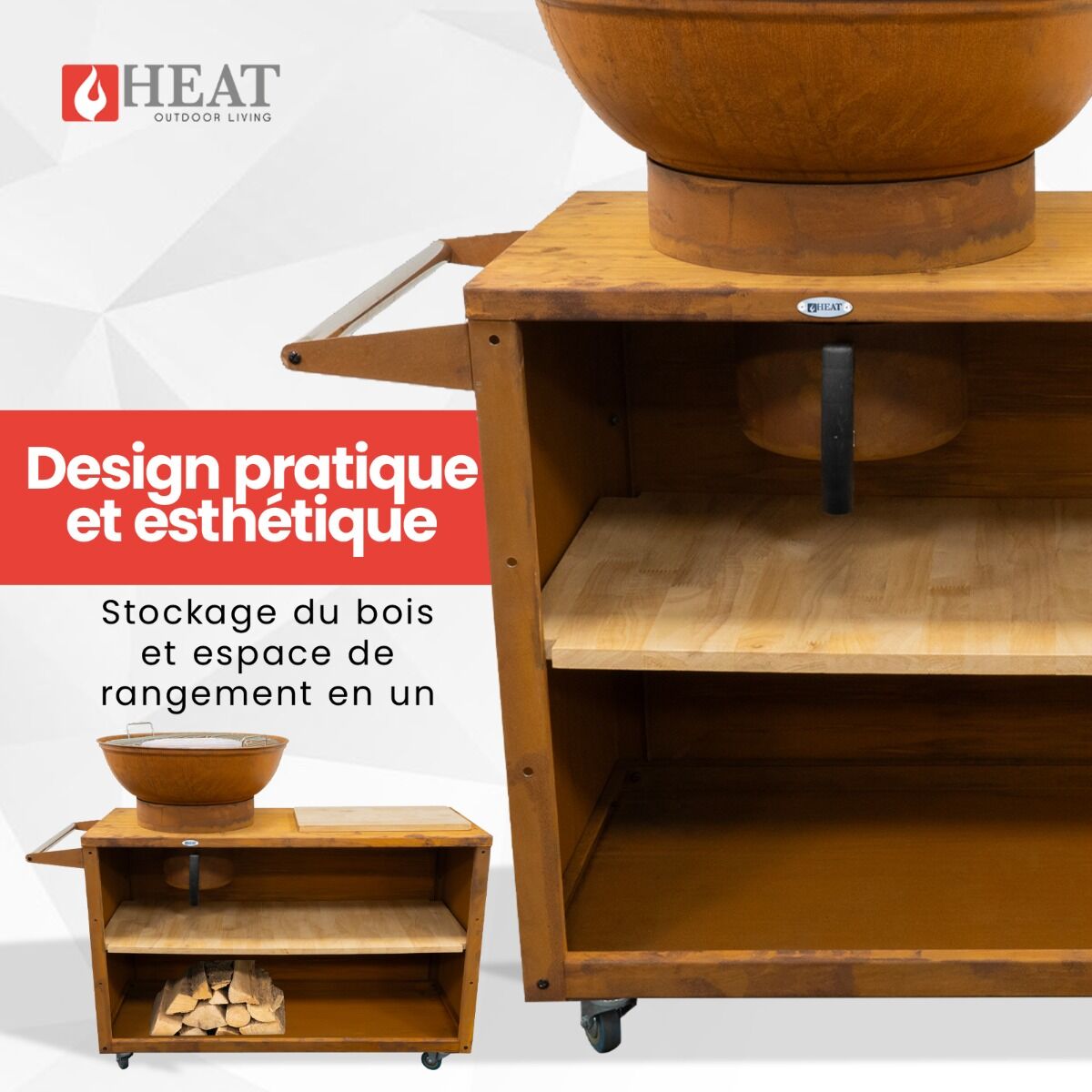 Brasero plancha Trolle rouille HEAT