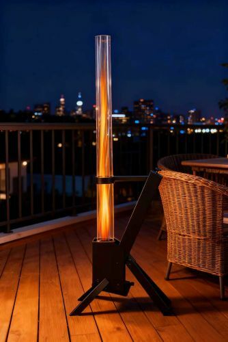 Chauffage de terrasse à granulés Lounge noir Green Flame