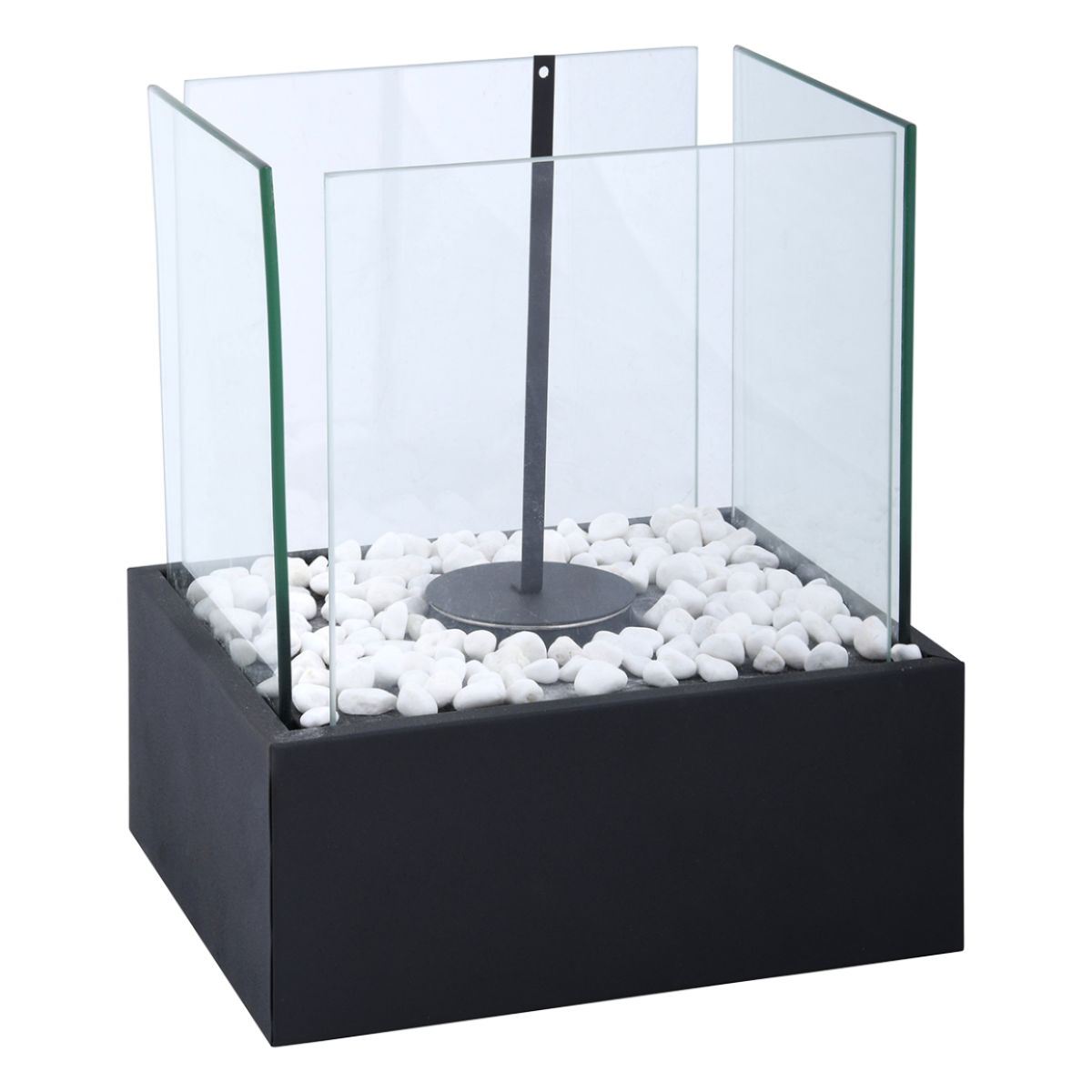 Esschert Cheminée de Table au Bioéthanol Rectangulaire Ambiance Noire