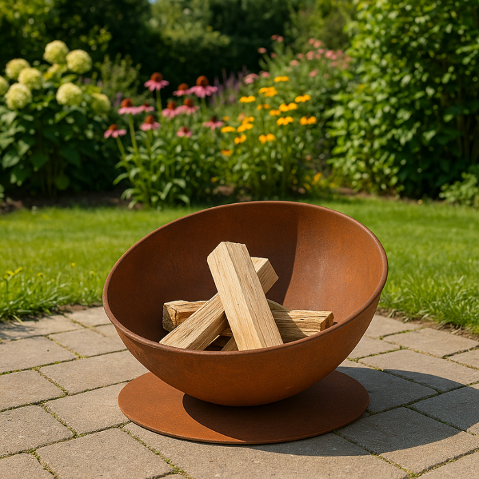 Brasero bol à feu Incliné rouille Esschert Design