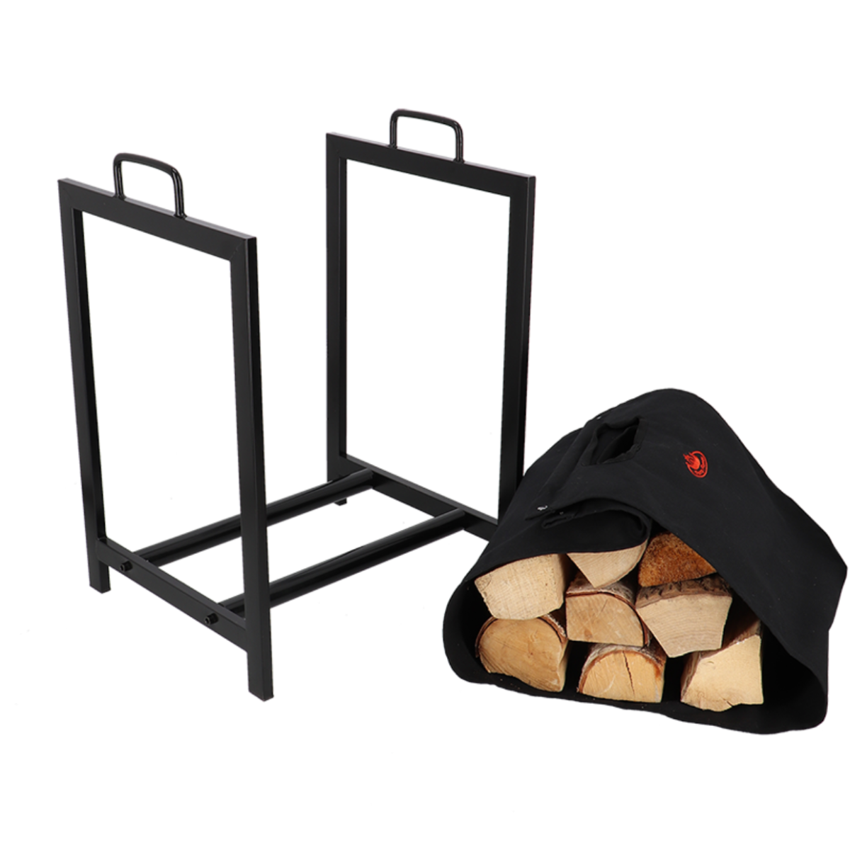 Porte bûches avec support noir Esschert Design