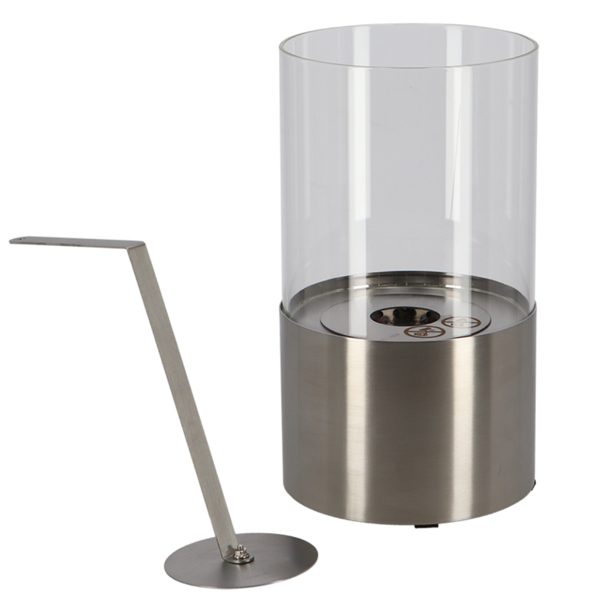 Cheminée de table bioéthanol ronde acier inoxydable Esschert Design