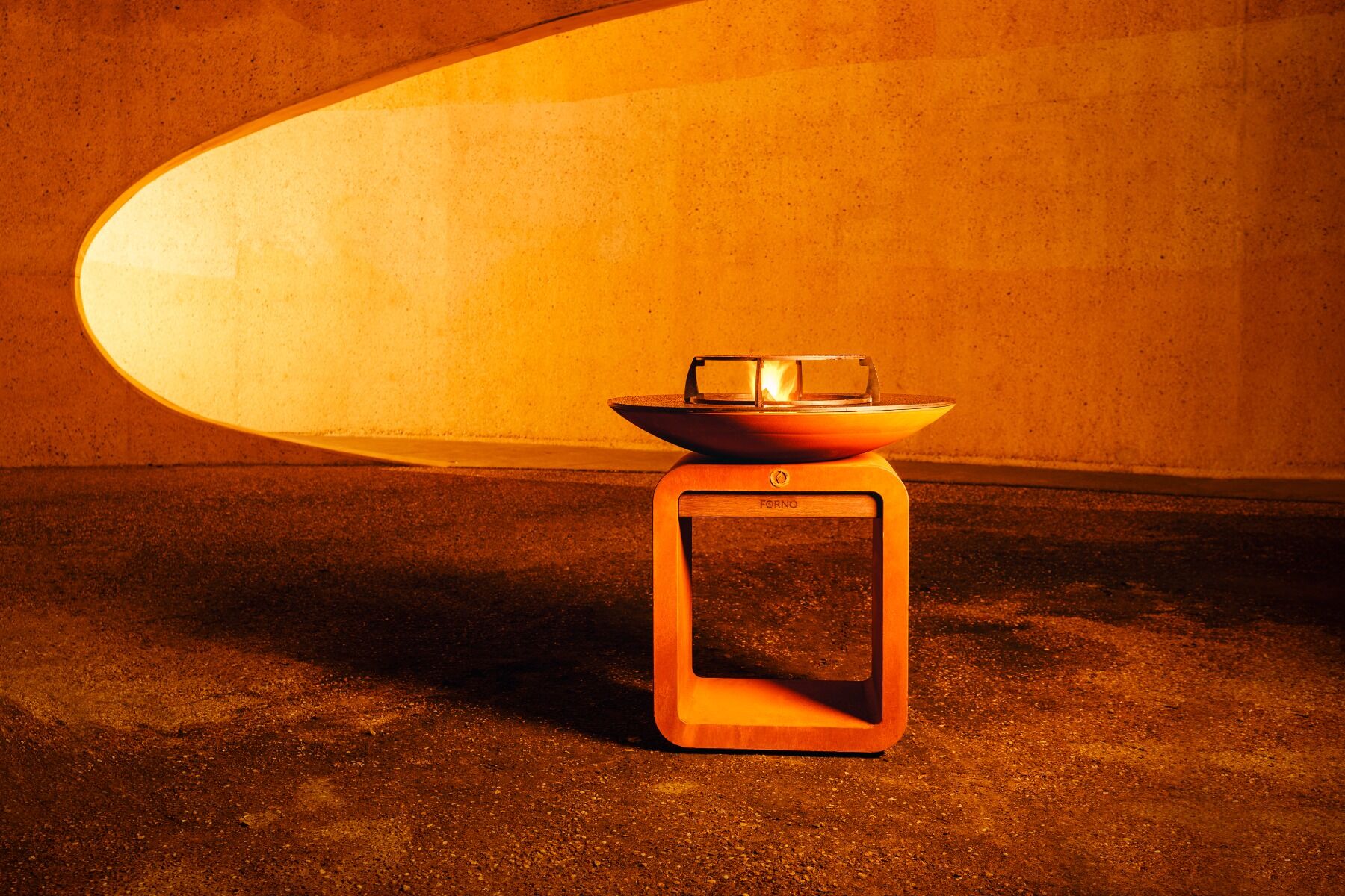 Brasero plancha Seare Halo acier corten FORNO