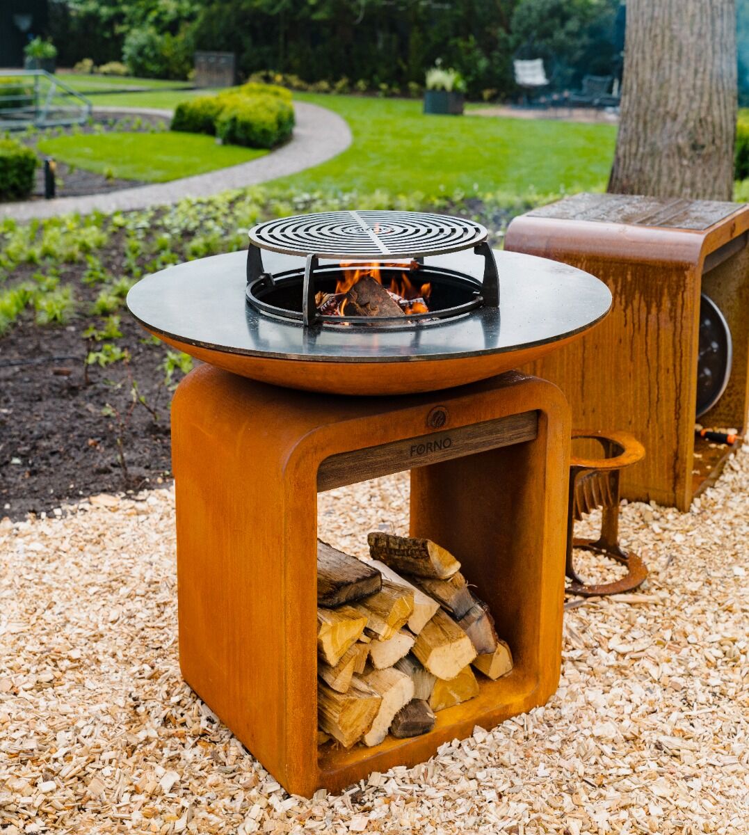 Brasero plancha Seare Halo acier corten FORNO