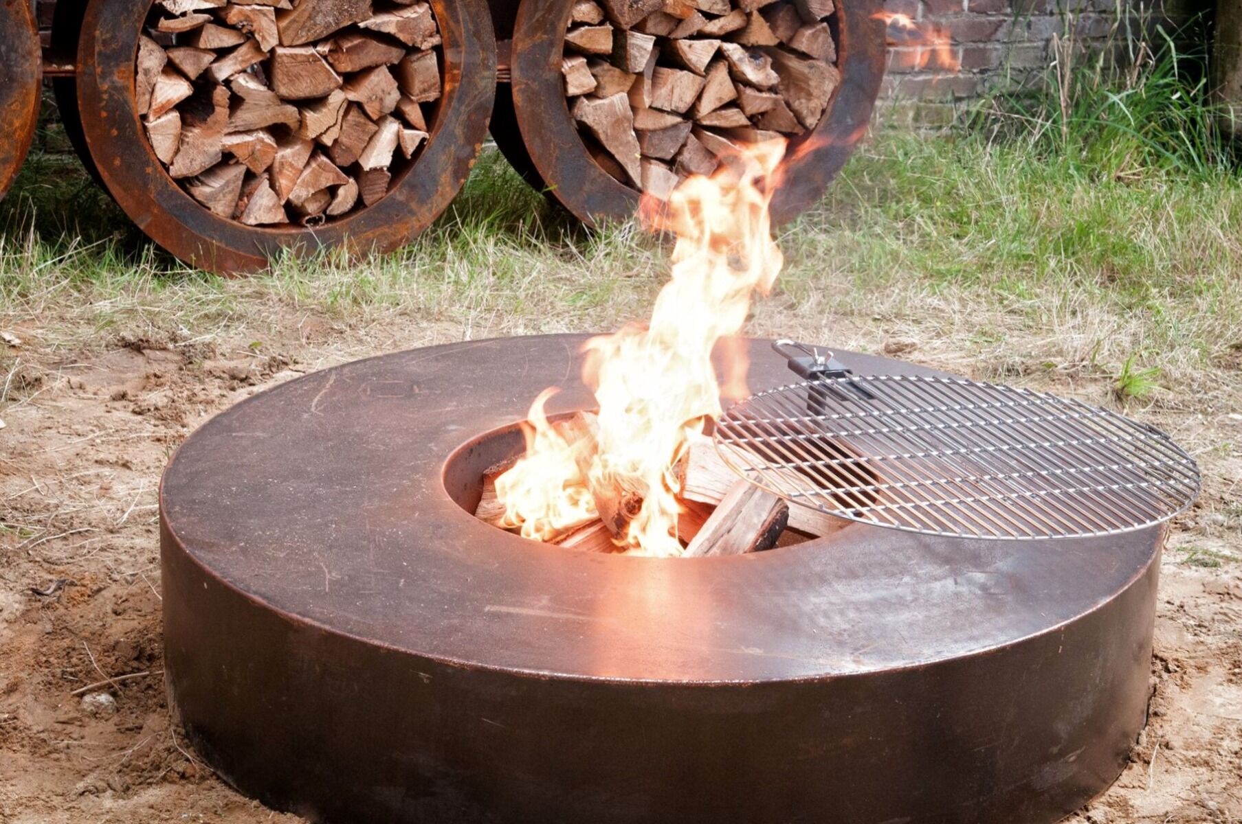 FORNO Table de Feu Acier Corten Ronde (Ø 125 cm)