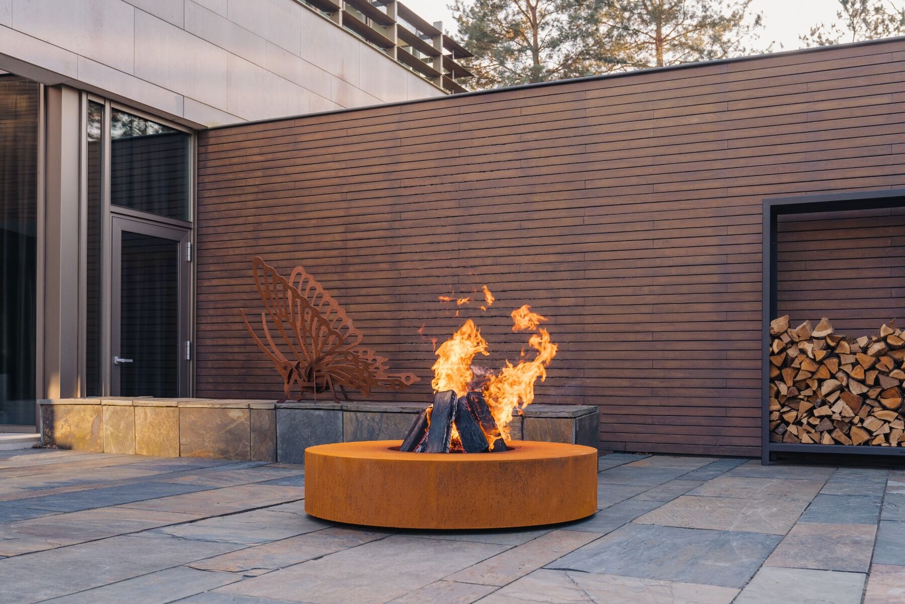 FORNO Table de Feu Acier Corten Ronde (Ø 125 cm)