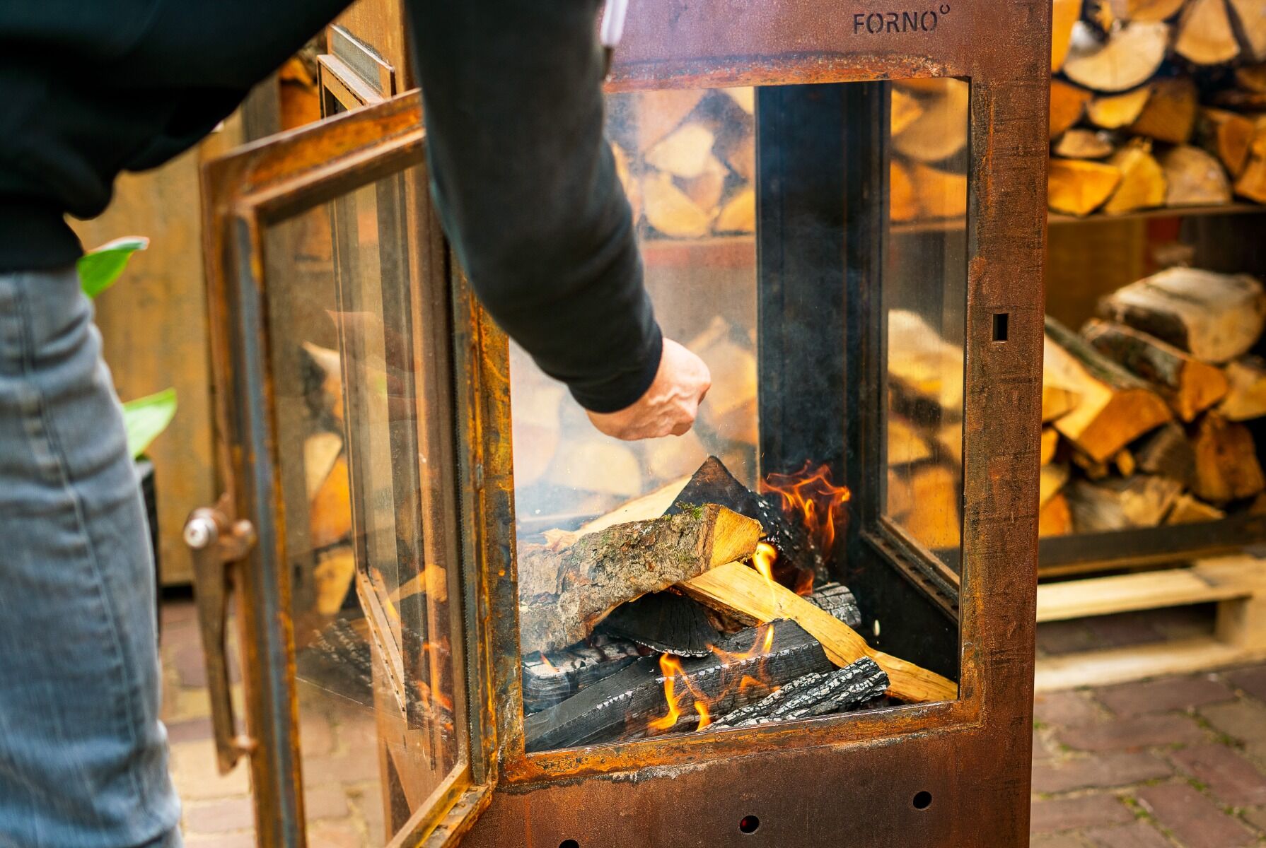 FORNO Cheminée de Jardin Digna XL Acier Corten