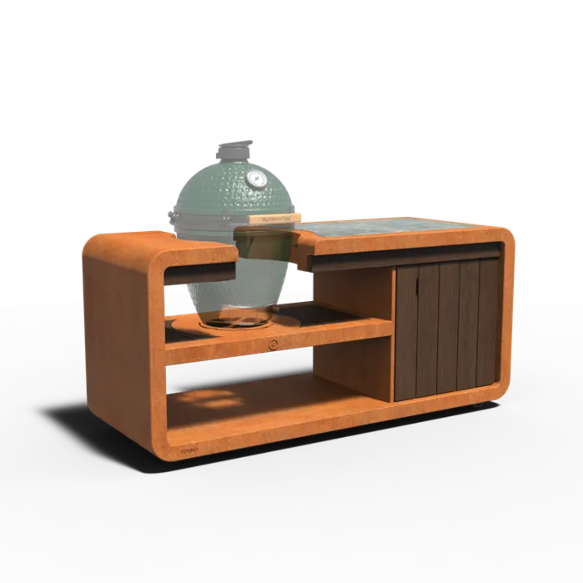 Kamado station en acier corten FORNO