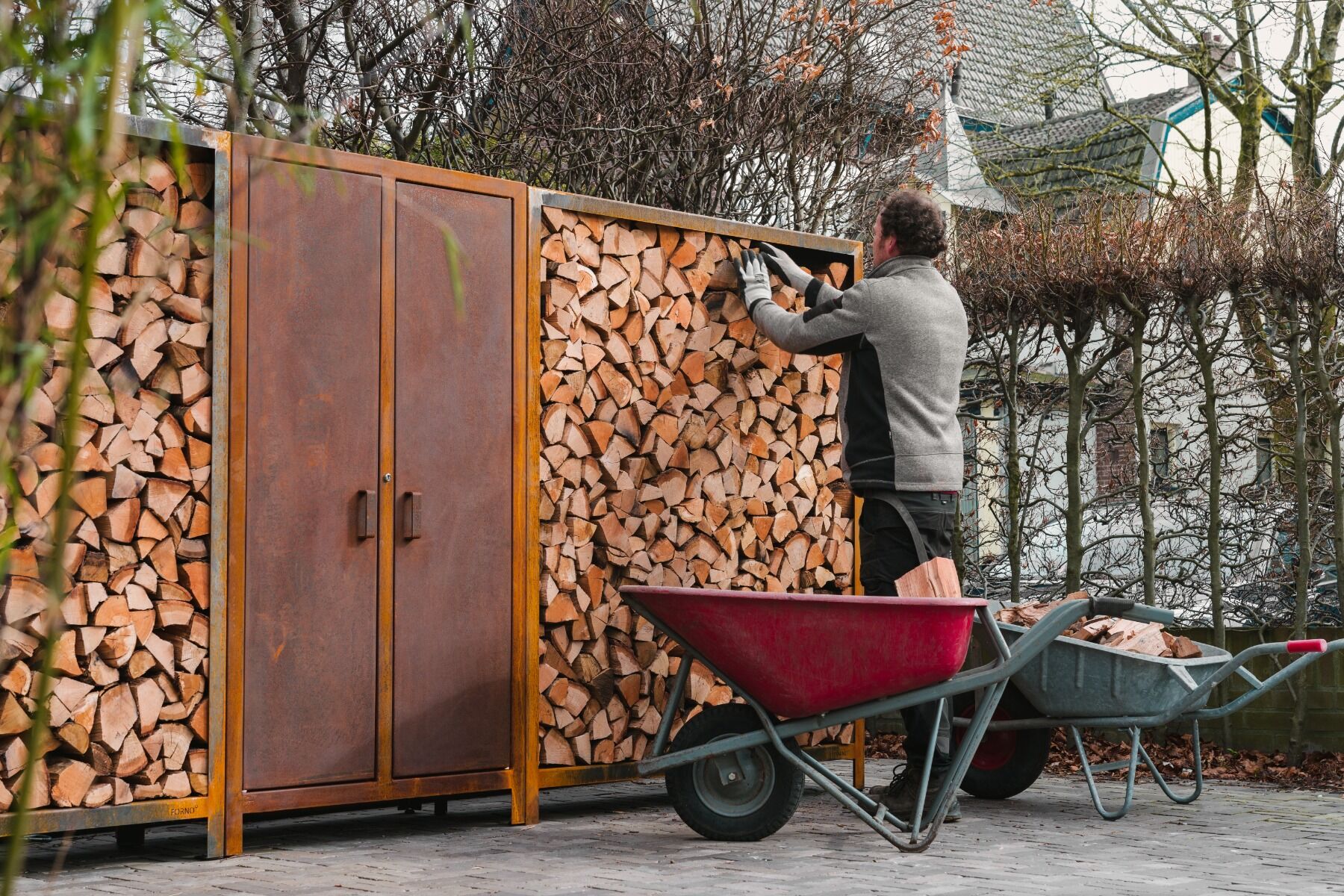 FORNO Rangement en bois Acier corten (7 tailles)