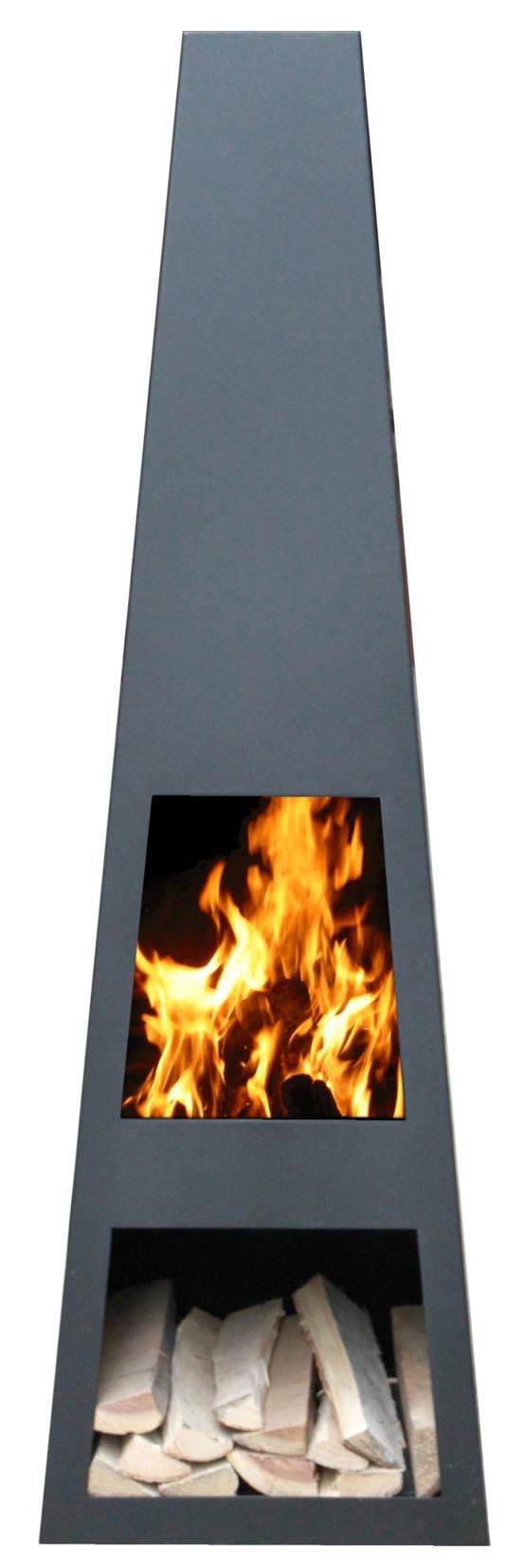 GardenMaxX Poêle de terrasse Vilos Noir XL