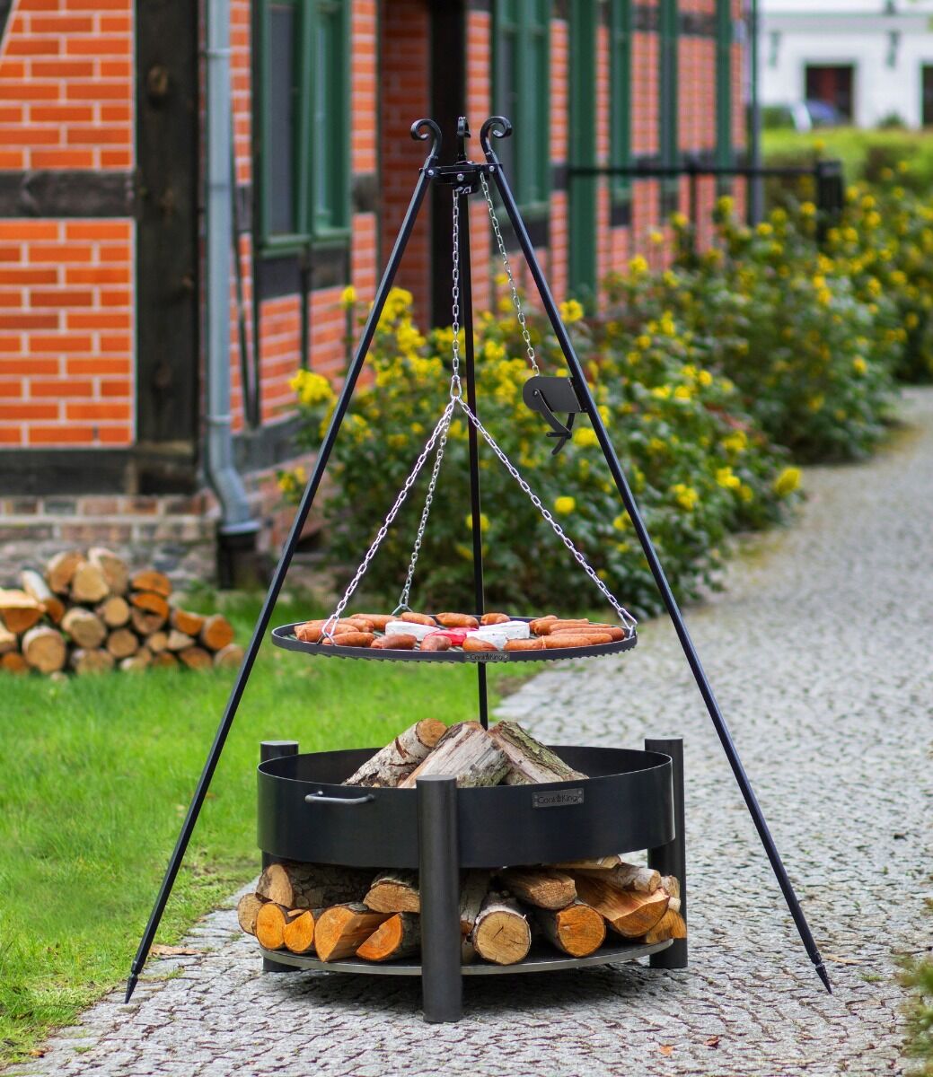 CookKing Trépied 180 cm avec Grille + Poulie