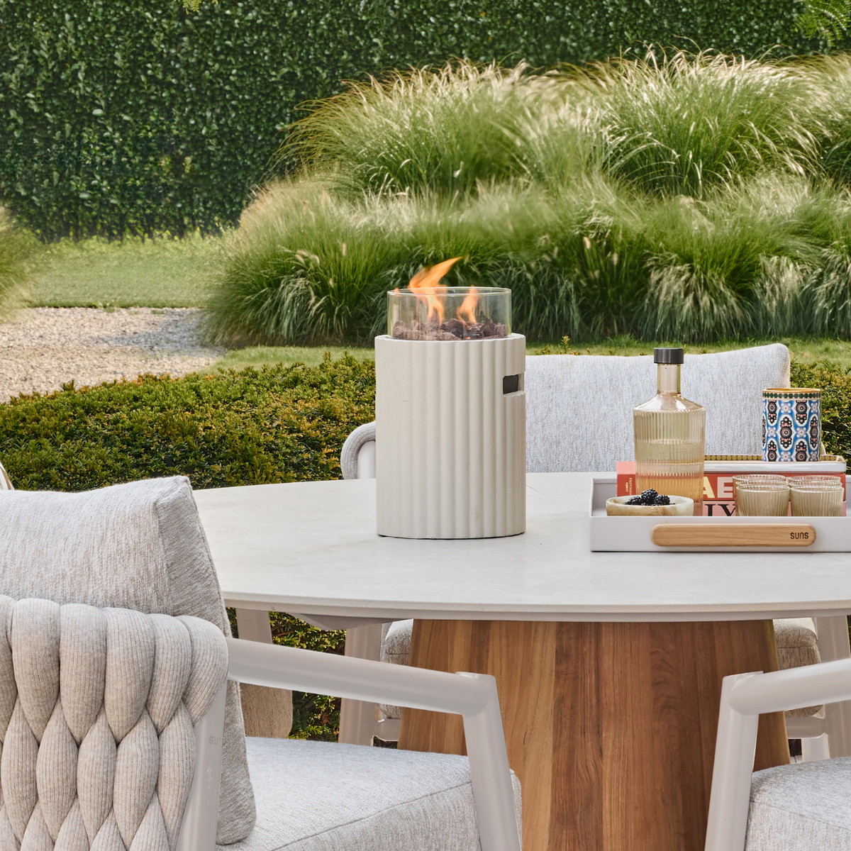 Cheminée de table Lumi Rib beige Happy Cocooning