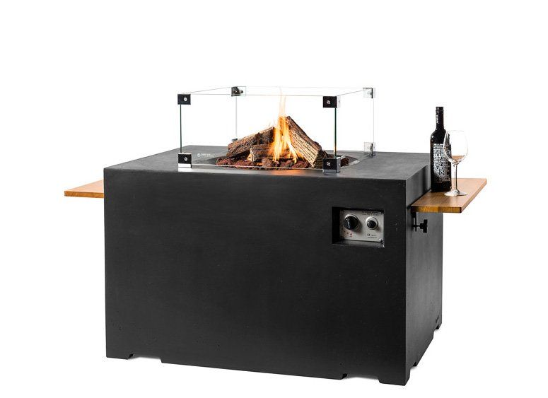Happy C. Table de feu Rectangle Noir L&D