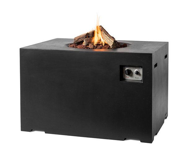 Happy C. Table de feu Rectangle Noir L&D