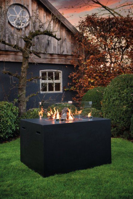 Happy C. Table de feu Rectangle Noir L&D