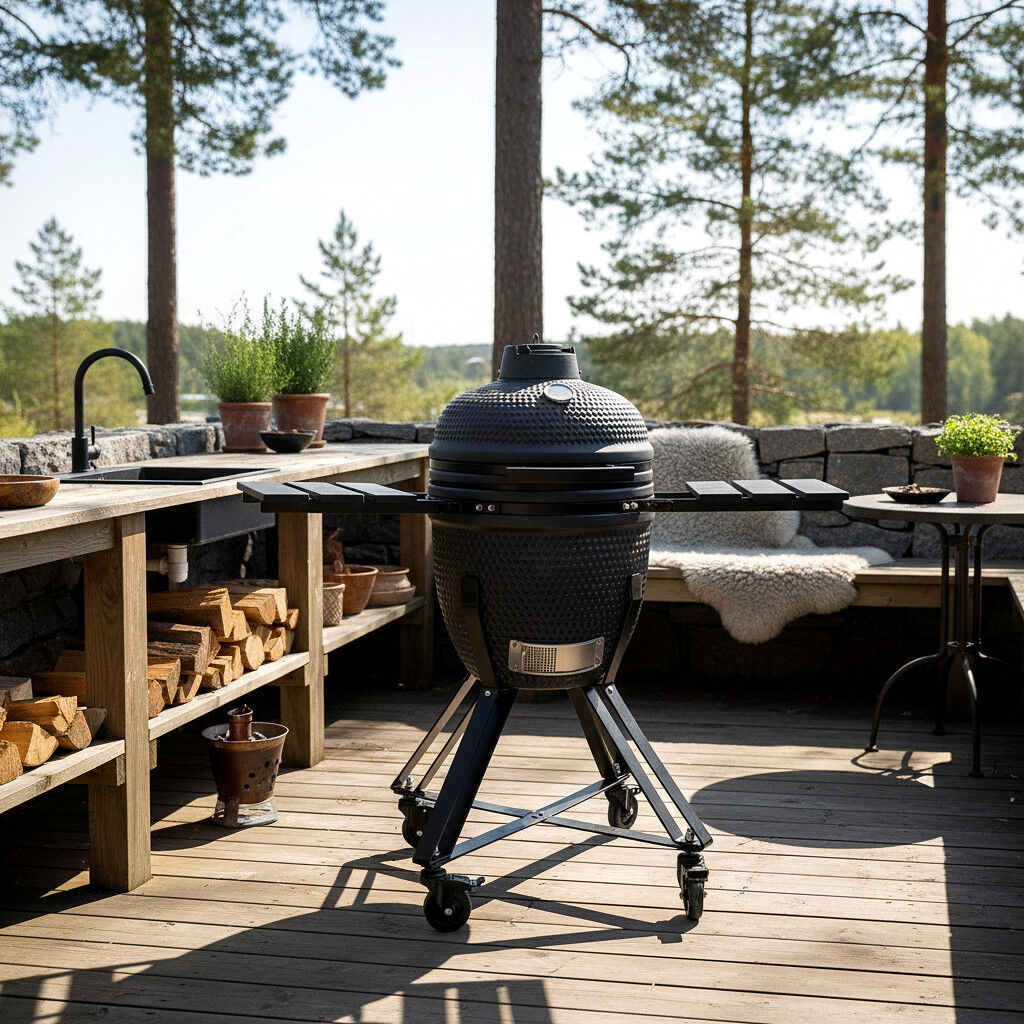 Barbecue kamado Fyregg 18 noir HEAT Premium