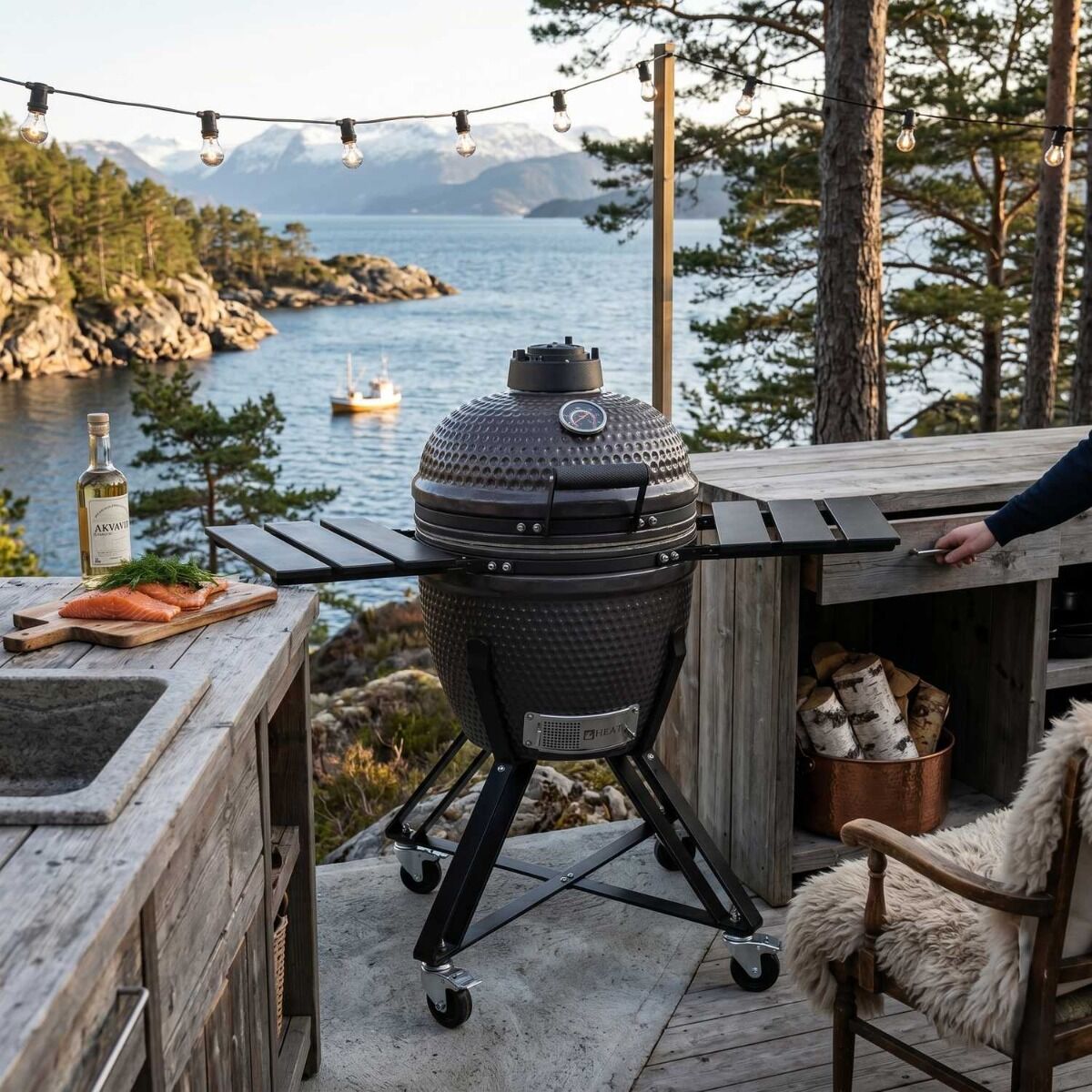 Barbecue kamado Fyregg 18 brun HEAT Premium