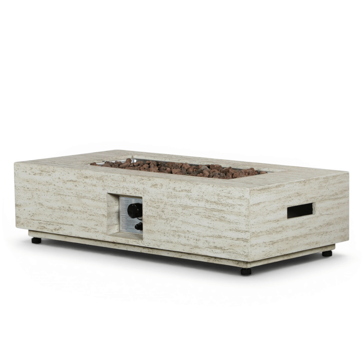 Table brasero Estate Rectangular travertin Happy Cocooning