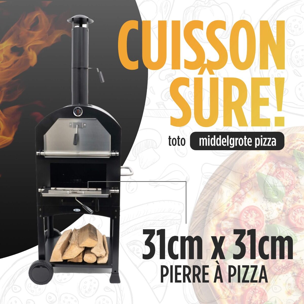 Four à pizza Ovnhus acier noir HEAT