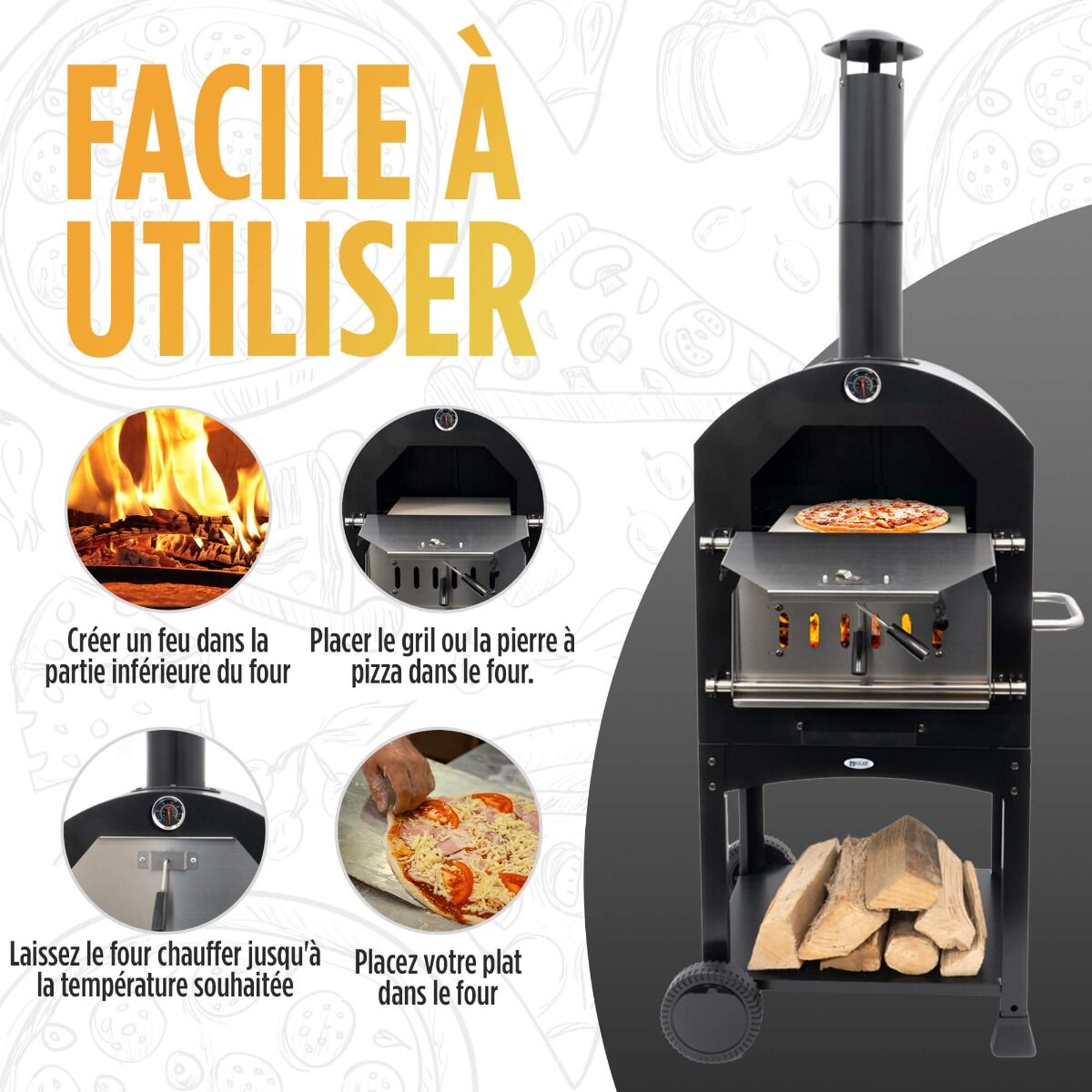 Four à pizza Ovnhus acier noir HEAT