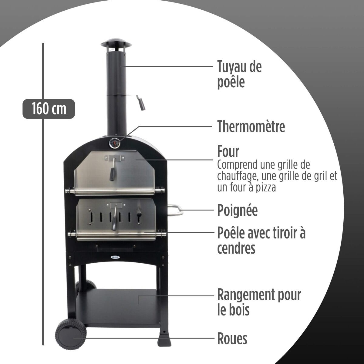 Four à pizza Ovnhus acier noir HEAT