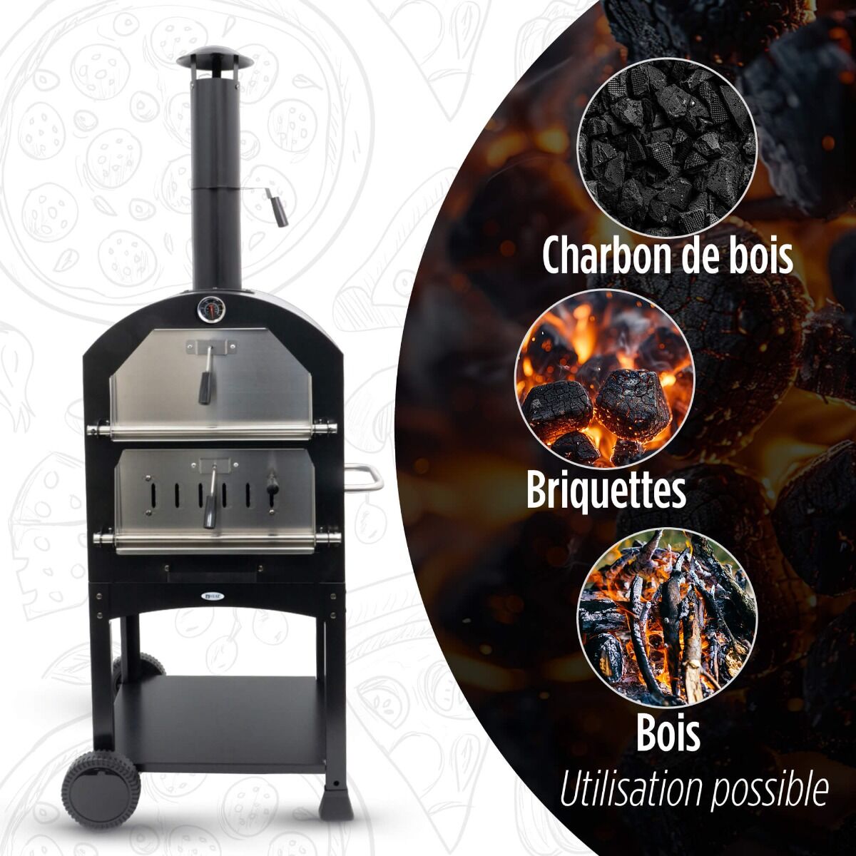 Four à pizza Ovnhus acier noir HEAT