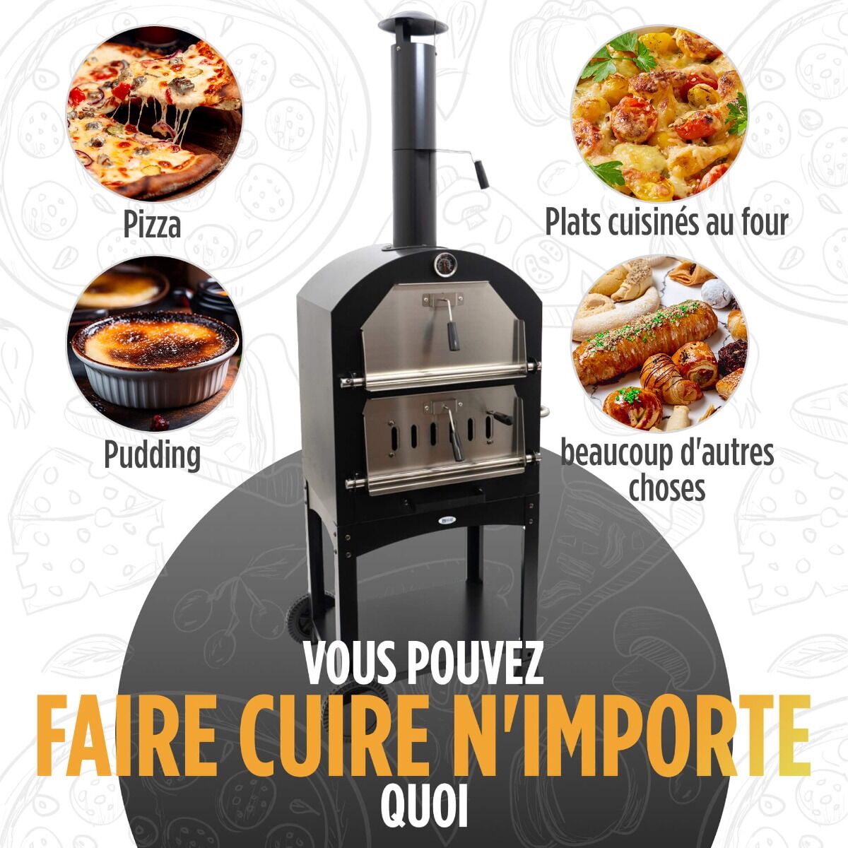 Four à pizza Ovnhus acier noir HEAT