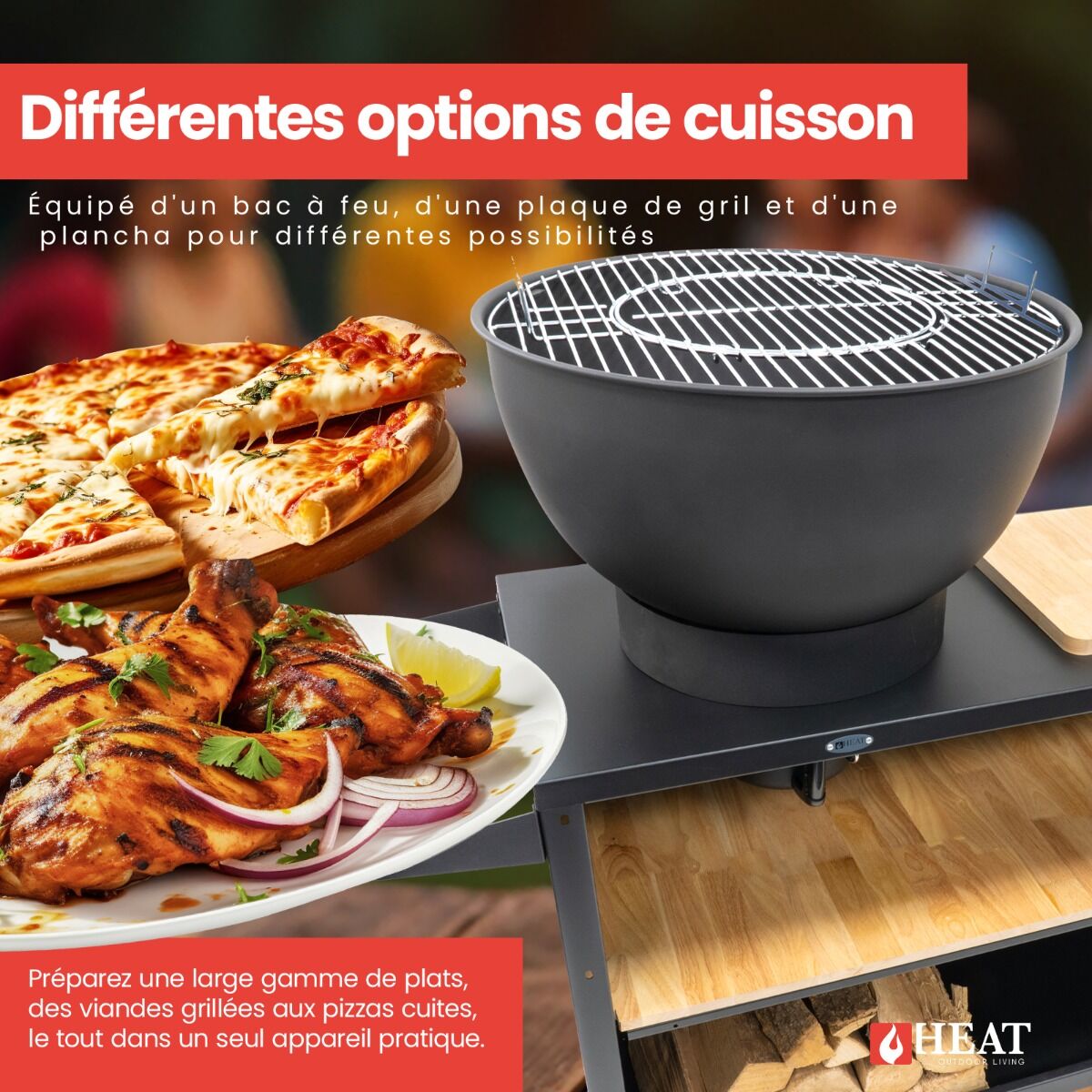 HEAT Trolle Cuisine Extérieure Noir