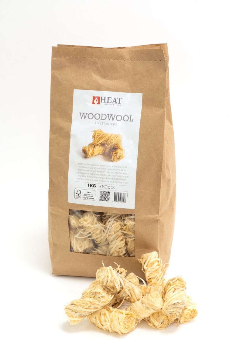 HEAT Outdoor Living Allume-feu en Laine de Bois 1 kg