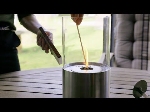 Cheminée de table bioéthanol ronde acier inoxydable Esschert Design
