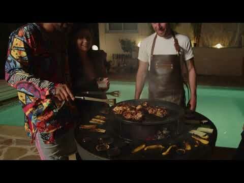 Brasero plancha BonBiza ouvert noir BonFeu