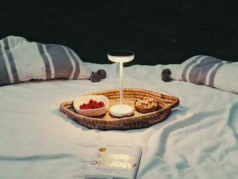 ZOLUNA Lampe Solaire de Table Bobbie Blanc