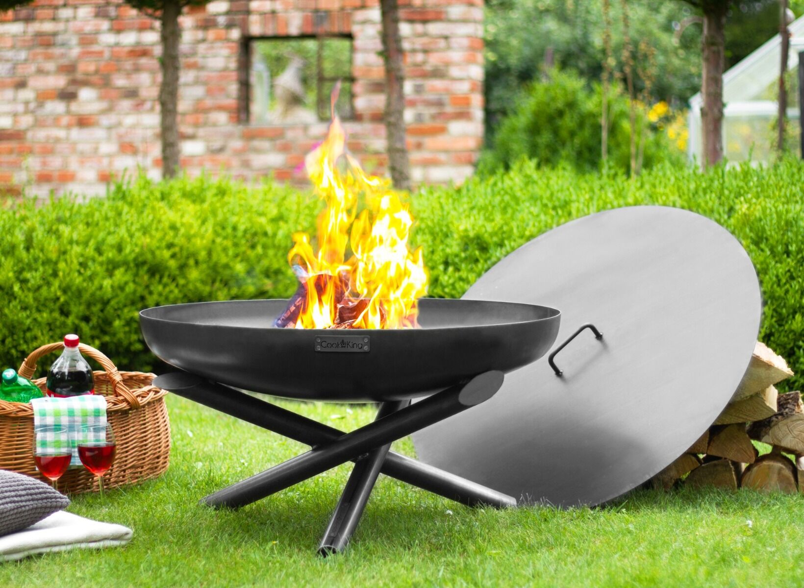 Brasero bol à feu Indiana 100 cm acier noir CookKing