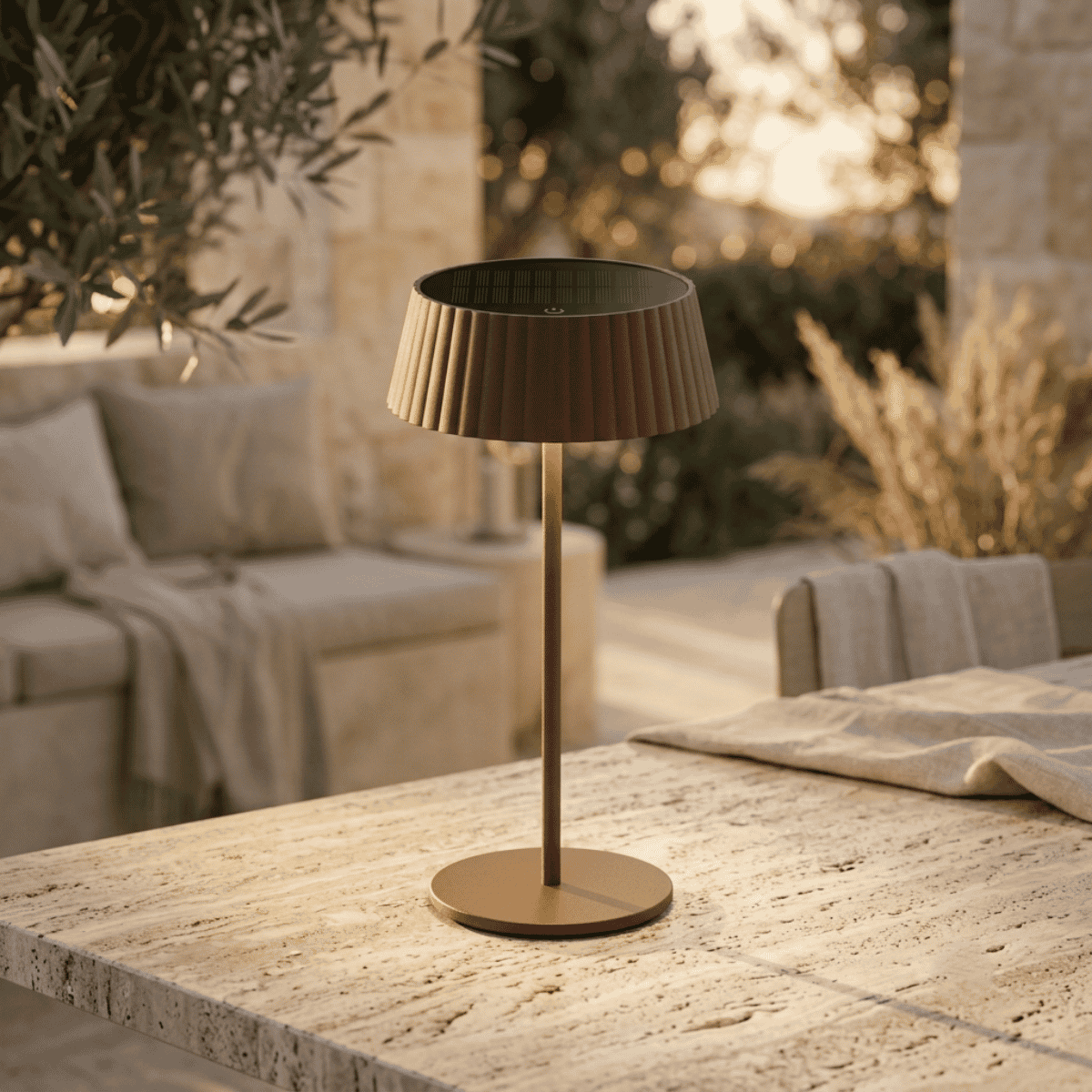 Lampe de table solaire Jyp marron ZOLUNA