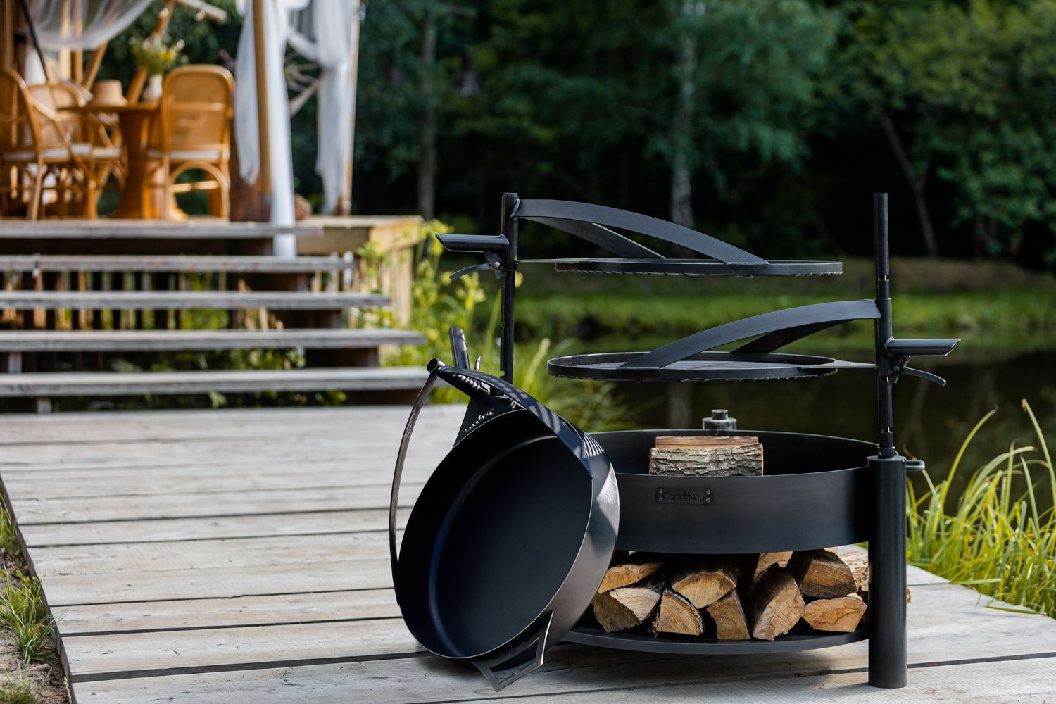 CookKing Bol à Feu Multifonctionnel Montana X avec Grille de Cuisson 60 cm