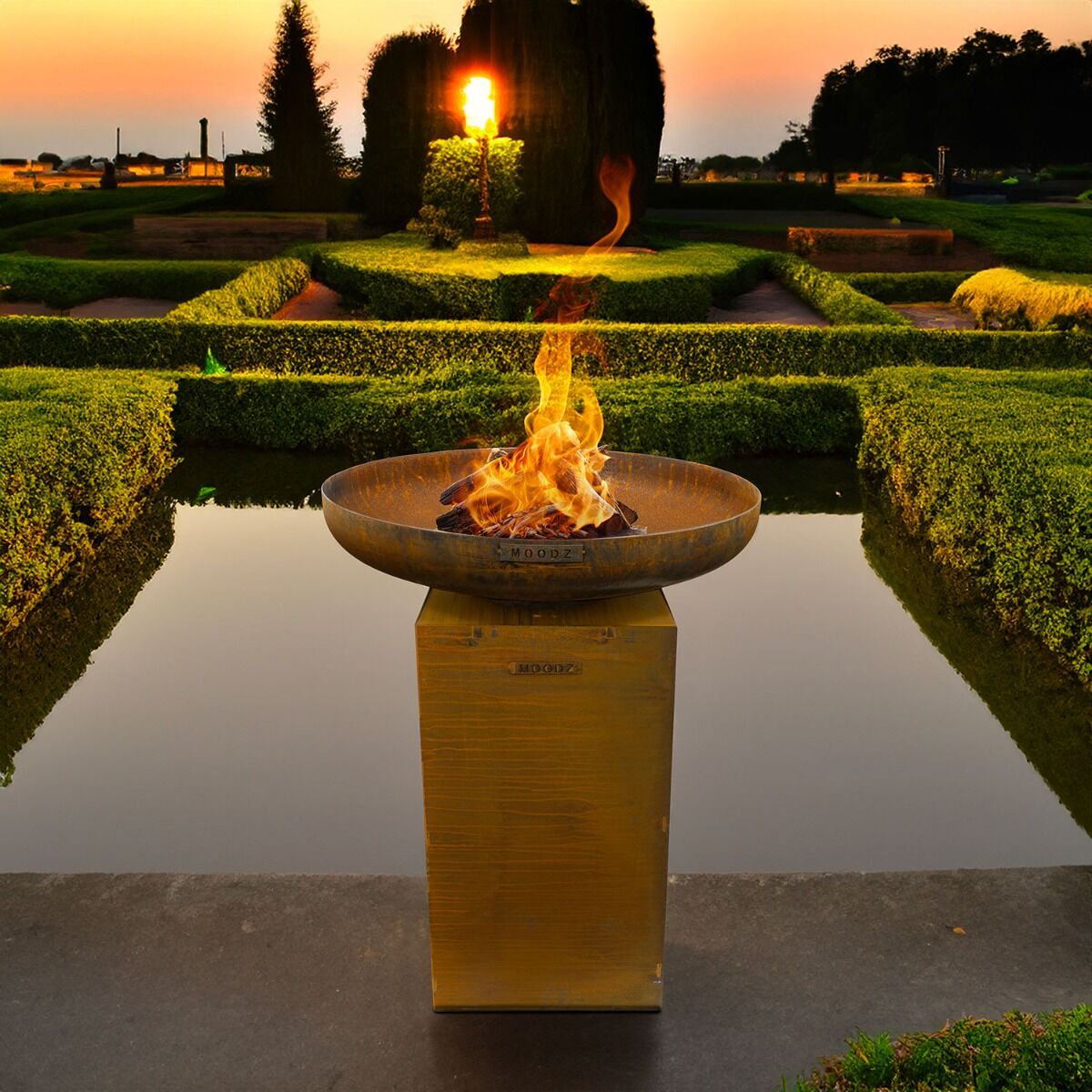 MOODZ Piédestal Acier Corten 45x45x80 cm