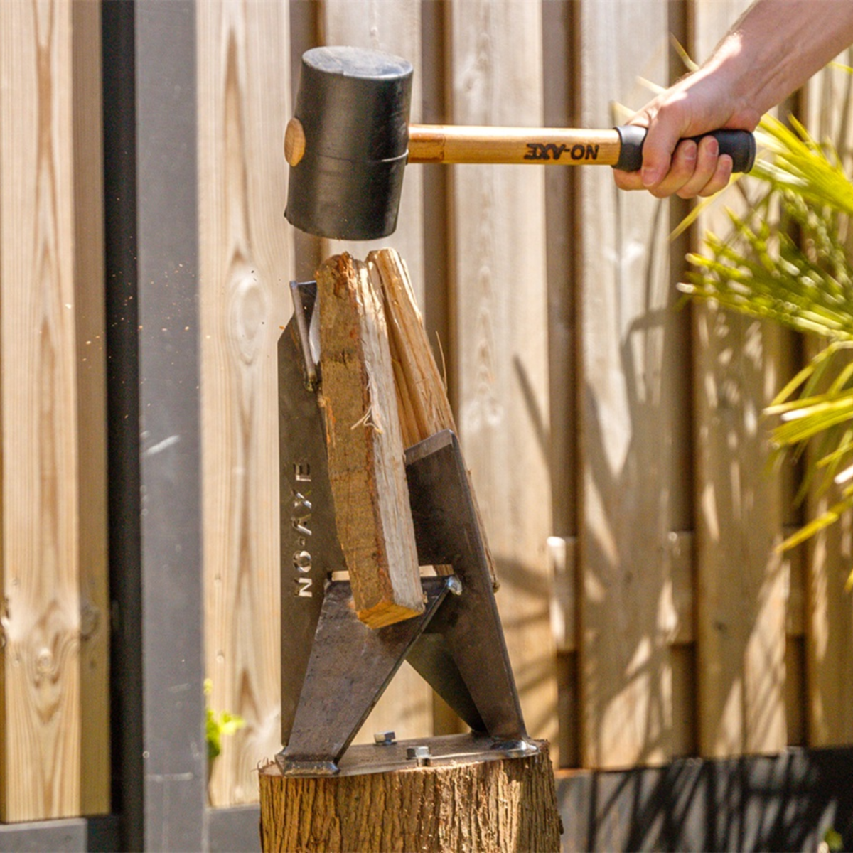 NO-AXE Fendeuse à Bois en Acier Vierge avec Marteau
