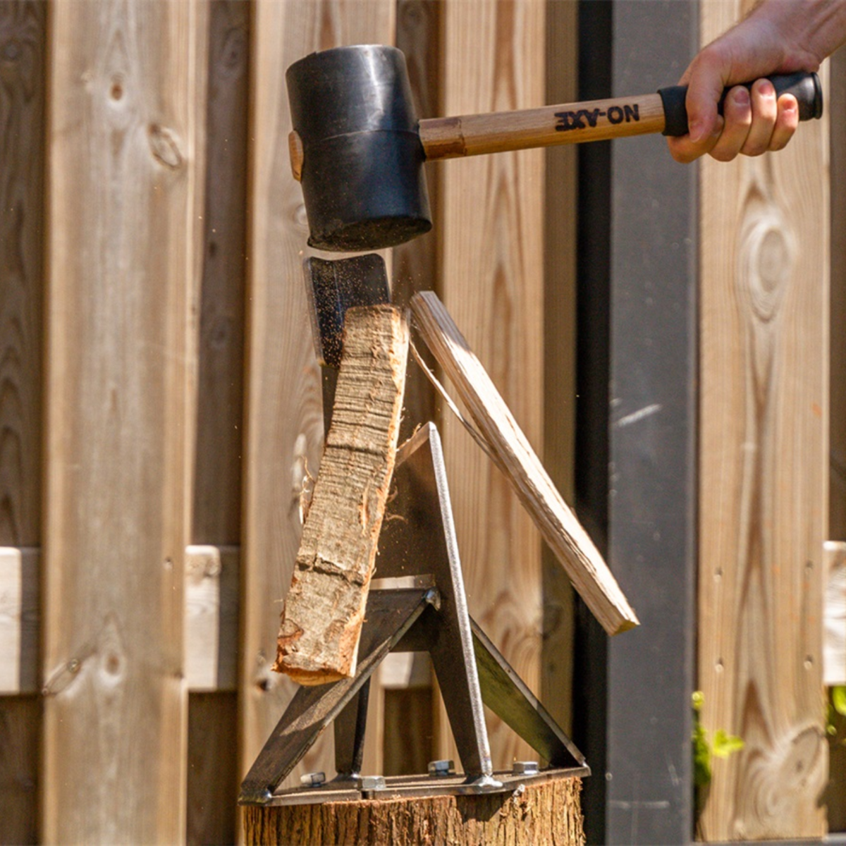 NO-AXE Fendeuse à Bois en Acier Vierge avec Marteau
