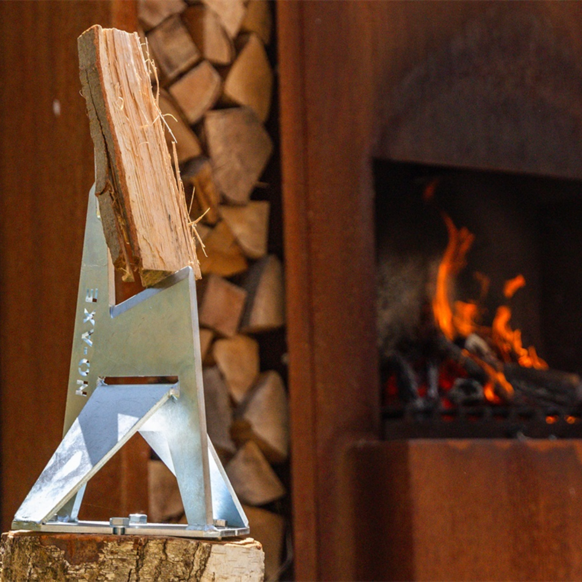Fendeuse à bois galvanisée avec marteau NO-AXE Fendeuse à bois galvanisée avec marteau NO-AXE