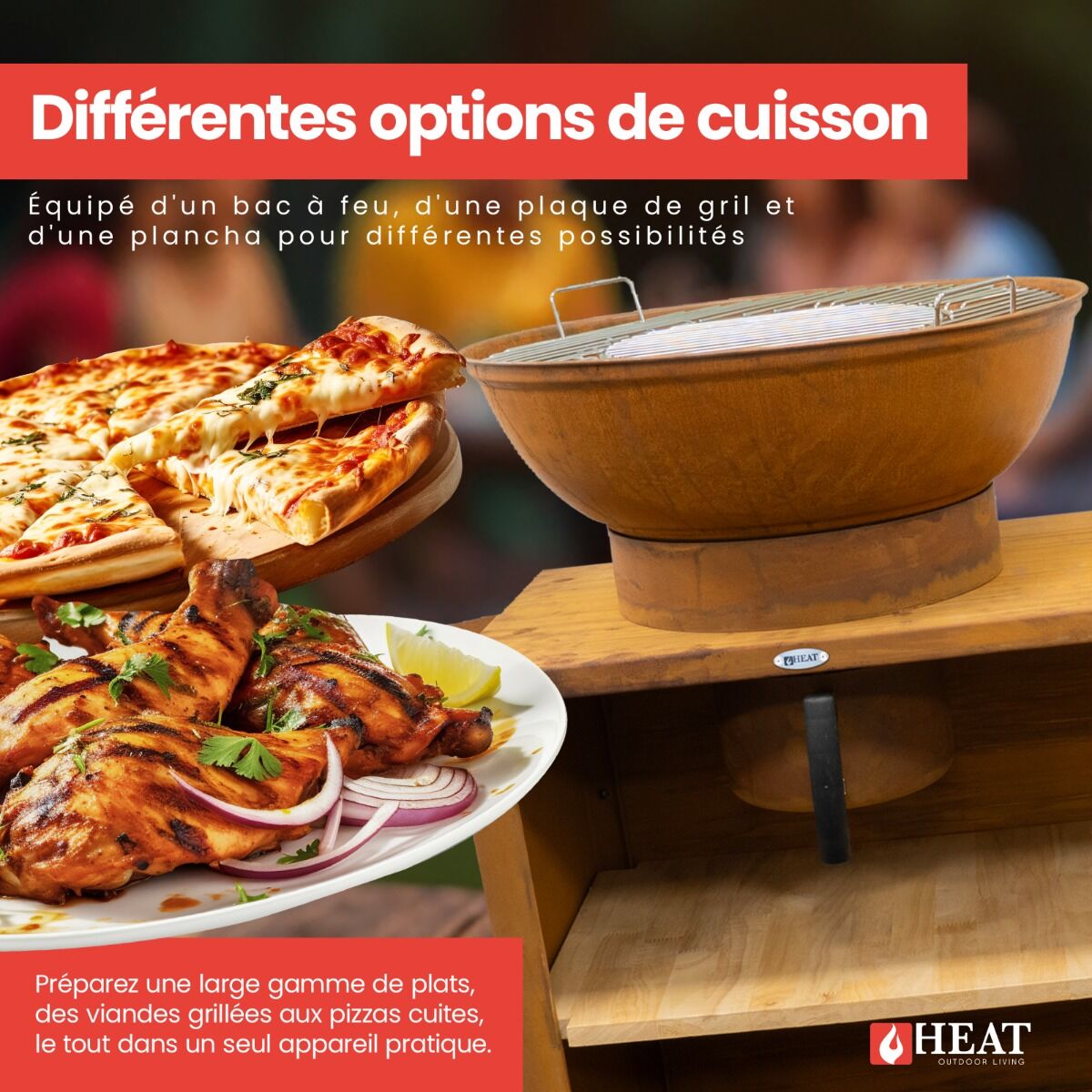 Brasero plancha Trolle rouille HEAT