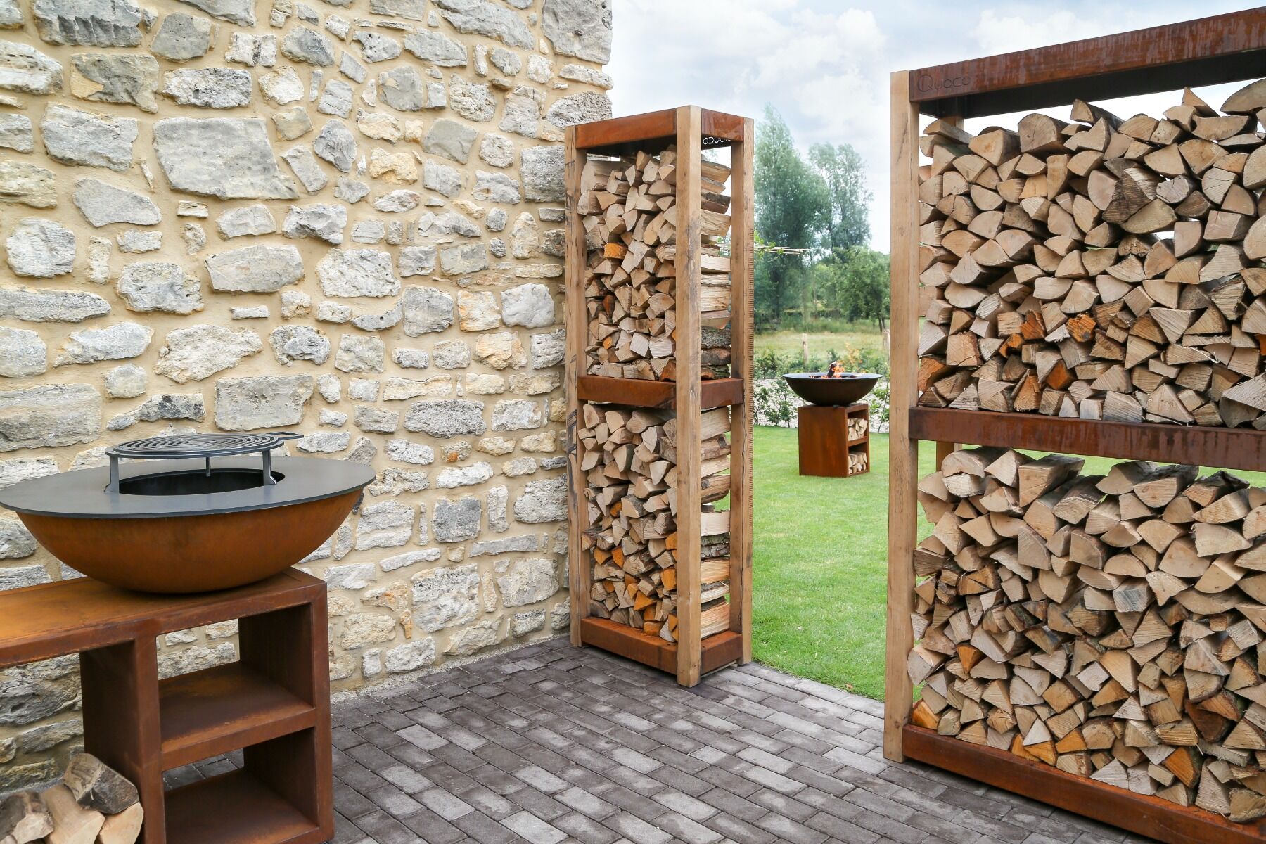 Quoco Wood Storage Cremagliera Corten (3 tailles)